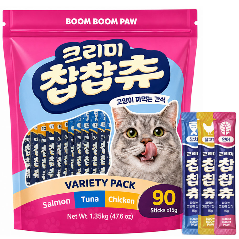 붐붐포 고양이 크리미 찹찹츄 짜먹는 간식 90p