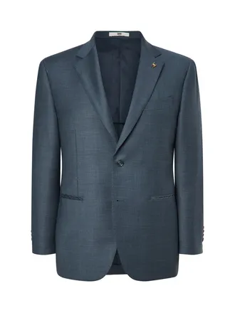 라이트블루 [ZEGNA] 울100 체크 수트 자켓 DMSJ4B082B1