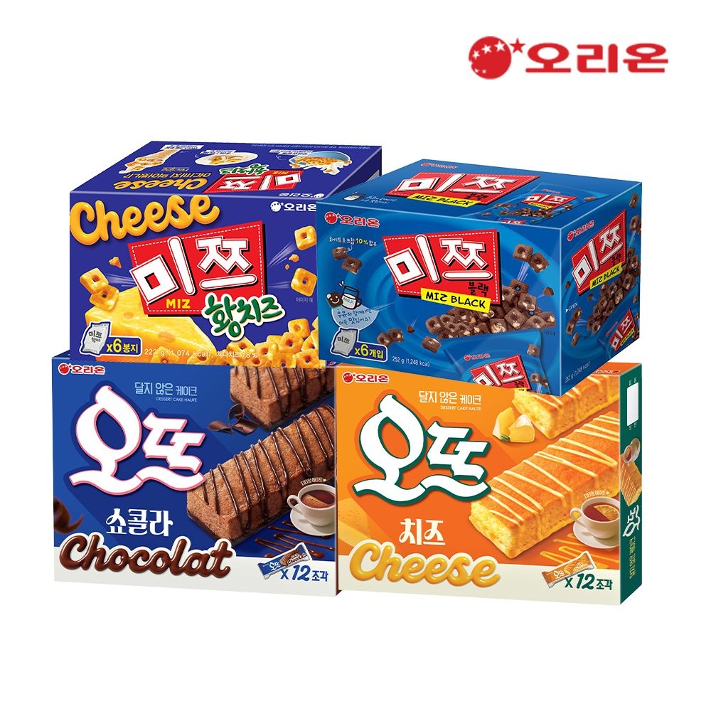[오리온][딜크릿] 오리온 미쯔 황치즈 6P + 미쯔 6P + 오뜨 쇼콜라 12P + 오뜨 치즈 12P : 롯데ON