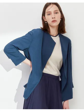 [88사이즈 한정] 블루 단색 긴팔 자켓 DLJA3B405B3
