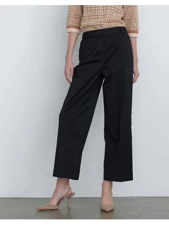 블랙 스트레이트핏 트윌 팬츠 DLPA4C709BK