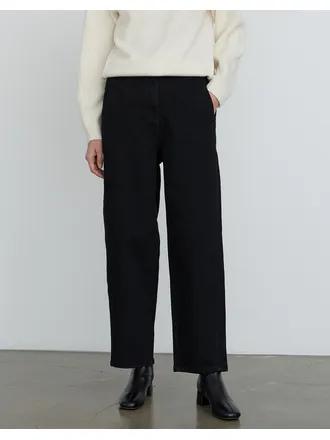 블랙 데님 배기핏 팬츠 DLPA4D008BK