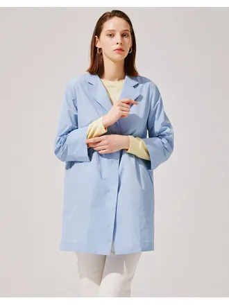 블루 면혼방 하프코트 DLCO3BE21B1