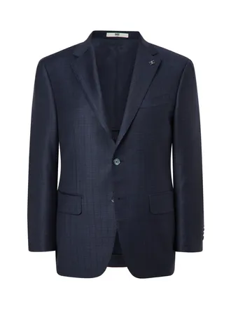 블루 [LORO PIANA 원단] 울100 체크 수트 자켓 DMSJ4A012B2