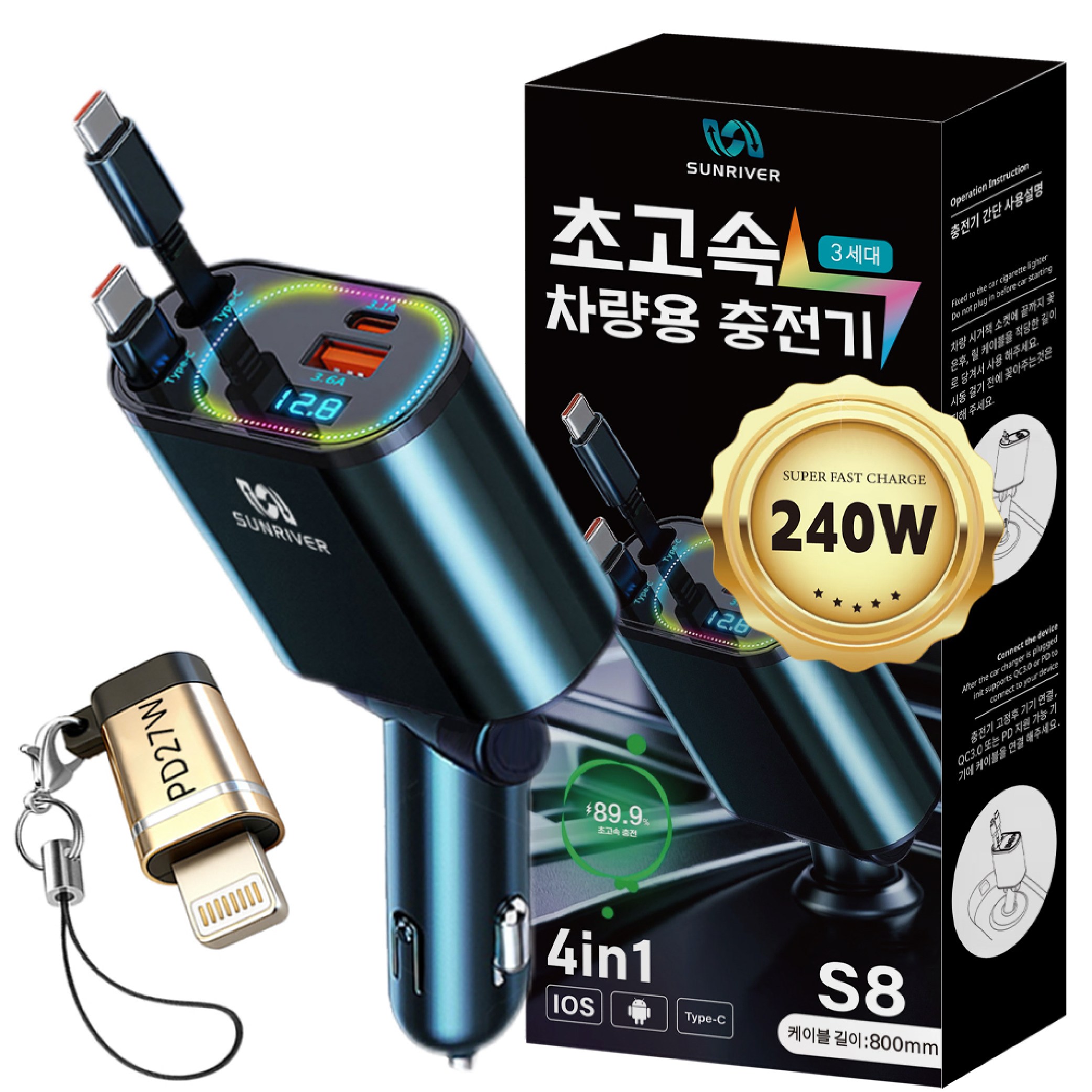 SUNRIVER 차량용 초고속 충전기 3세대 시리즈