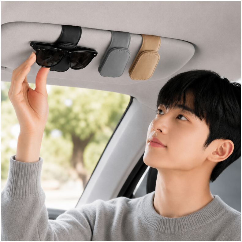 에츠원 차량용 선글라스 거치대 자동차 카드수납 안경거치대 썬글라스 클립