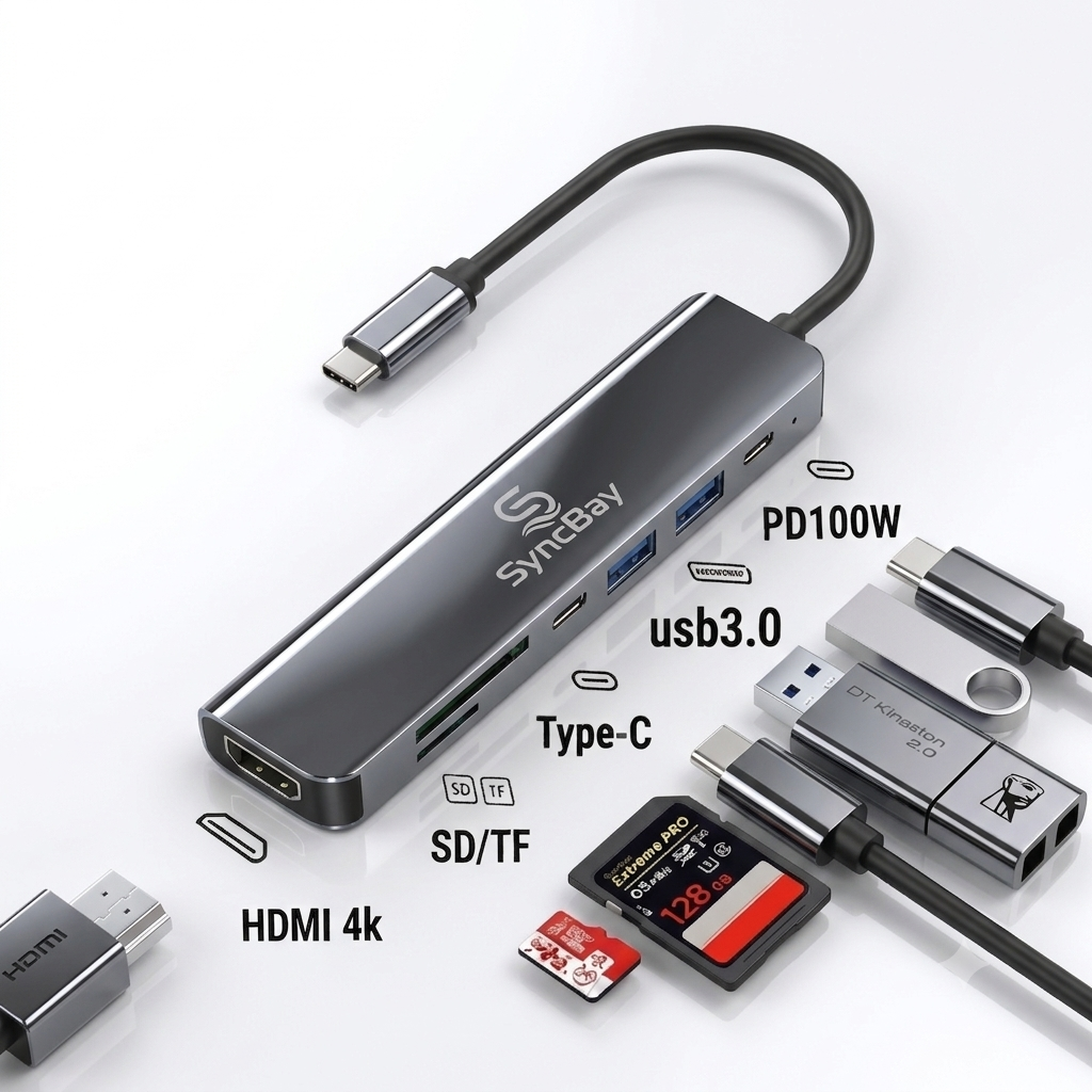 싱크베이 초고속 4K HDMI USB C타입 7포트 멀티 허브