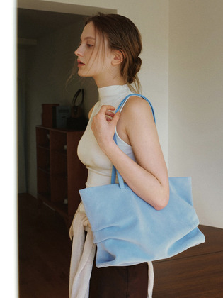 Elba shoulder bag (suede blue)