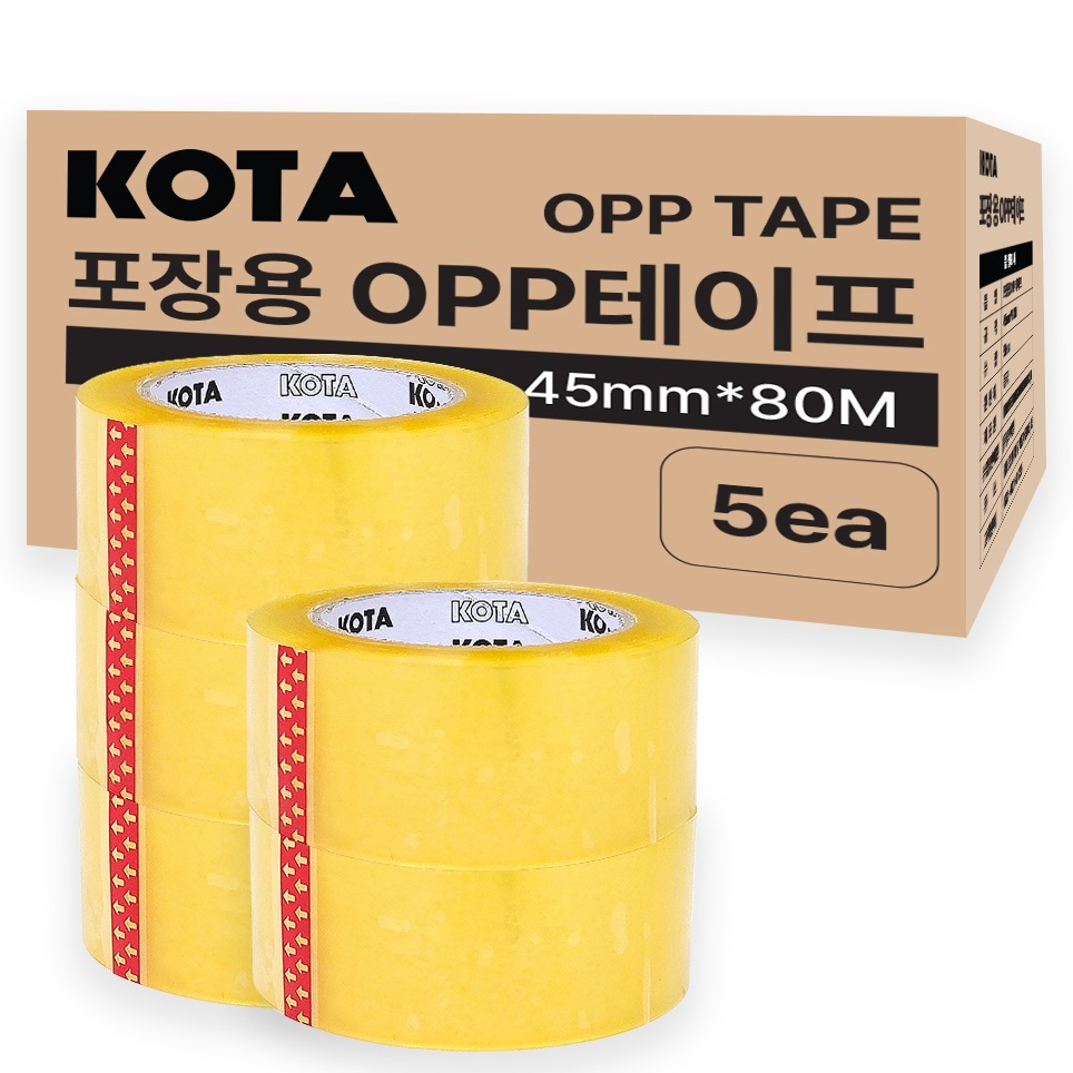 코타 포장용 박스테이프 투명 45mm x 80m