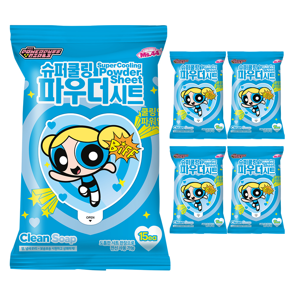미스사사 슈퍼쿨링 파우더 시트 데오드란트 클린솝 15p