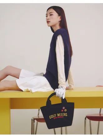 여성 다크네이비 GOLF BEGINS 캔버스 토트백 HWBA4E983N3