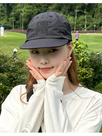 남녀공용 블랙 [SUPER COOL] 로고 그래픽 우븐 스트링캡 DWHE4E921BK