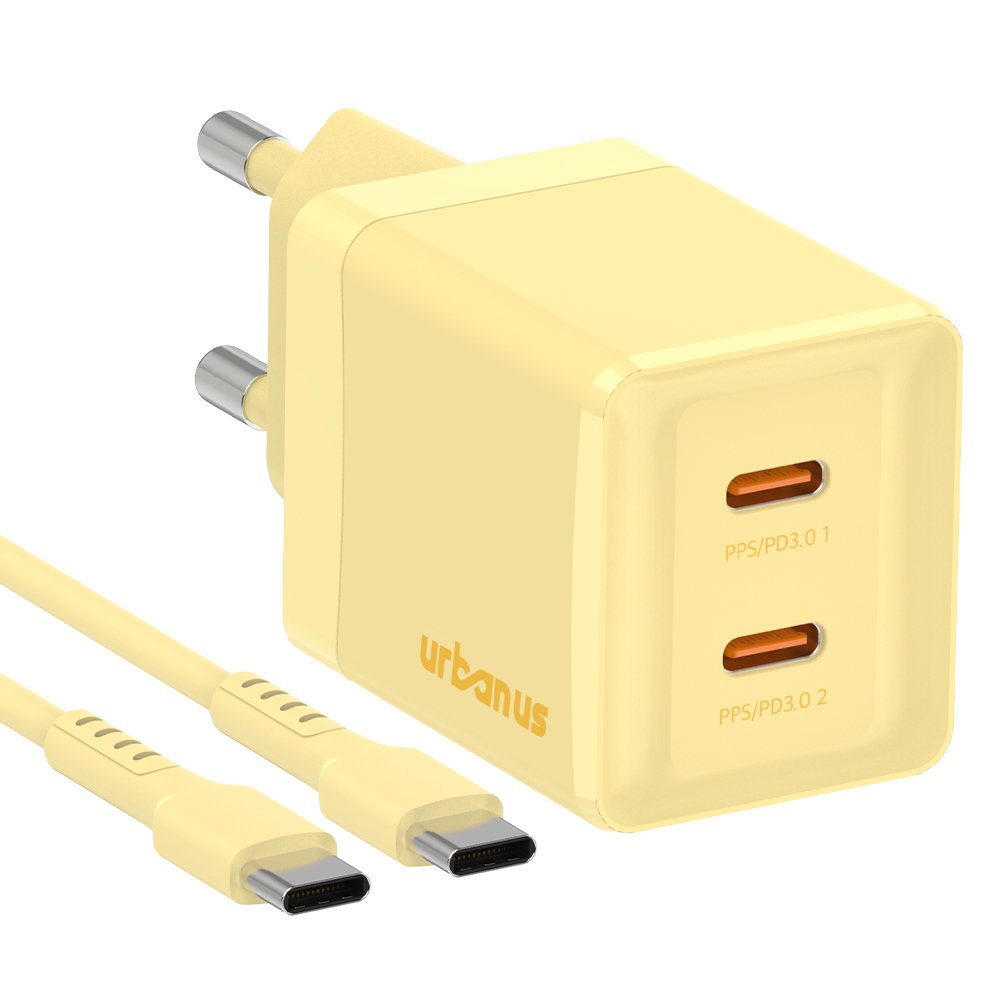 어반어스 GaN 45W 미니 C타입 2포트 PD PPS 초고속 충전기, 60W C to C 케이블 1.5m