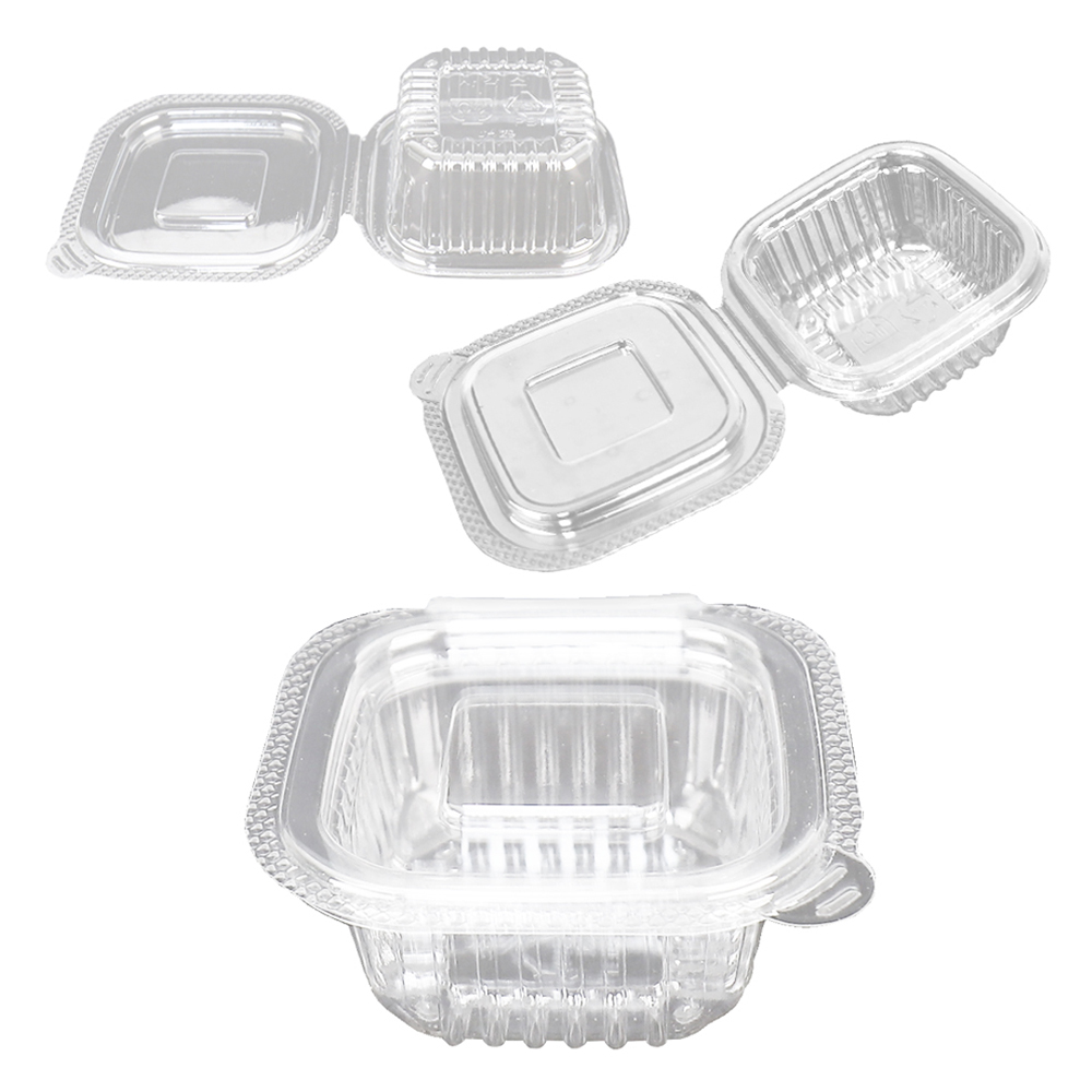 블룸엣홈 PET 사각 일체형 원터치 소스컵 반찬용기 소 7.5 x 7.5 x 3 cm