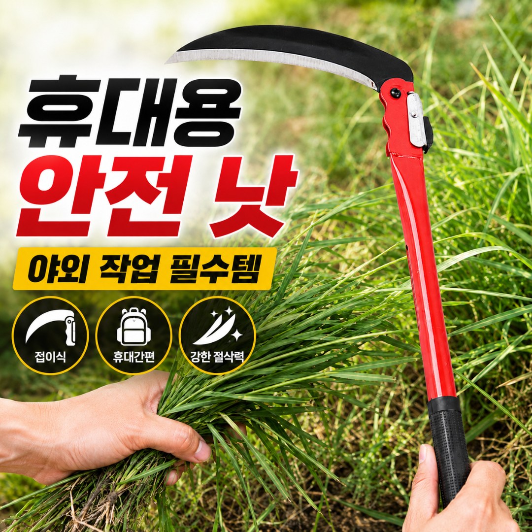 티앤비 휴대용 잡초제거 벌초 접이식 낫